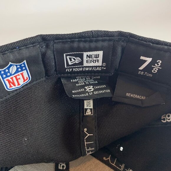 Indianapolis Colts NFL Black New Era 59Fifty Wool Fitted Hat Mens 7 3/8 - Picture 5 of 5